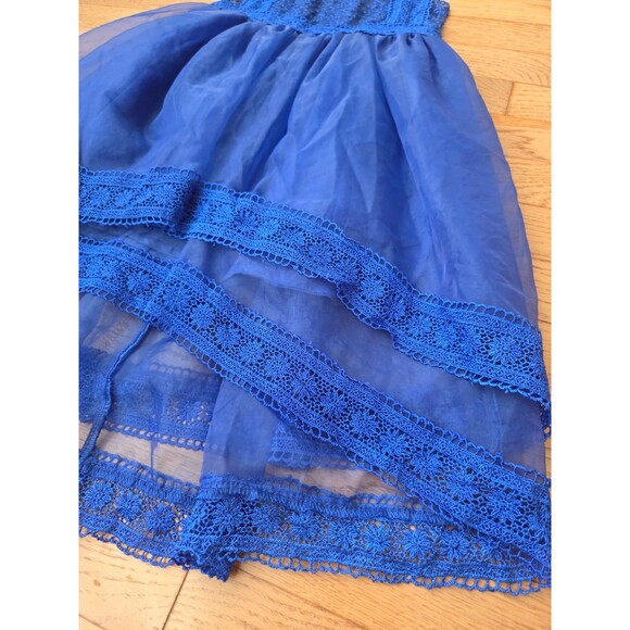 Trish Scully Child Delphine Dress Party Formal Gown Girls Sz 7 Royal Blue Hi-Lo - Picture 2 of 8
